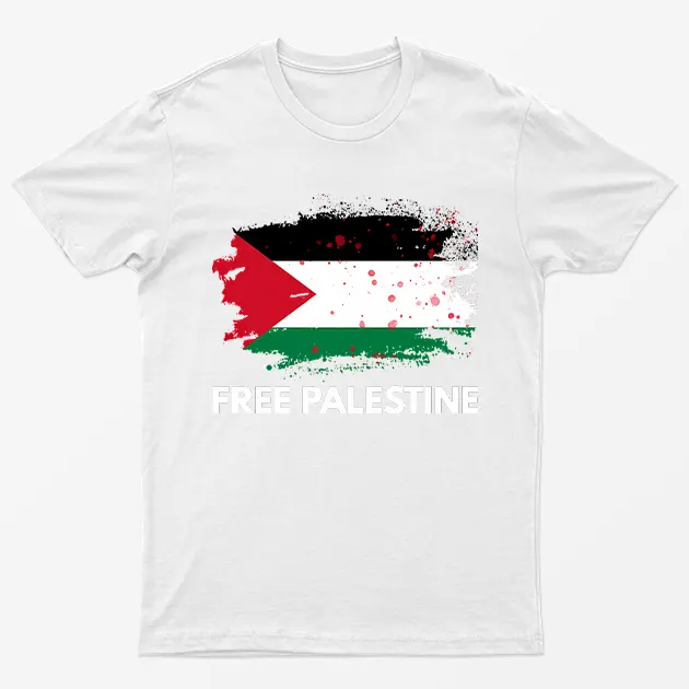 White Stand with Gaza Graphic T-Shirt