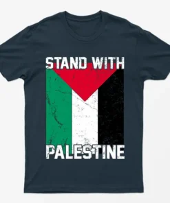 Navy Blue Stand with Gaza T-Shirt