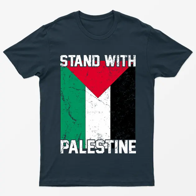 Navy Blue Stand with Gaza T-Shirt