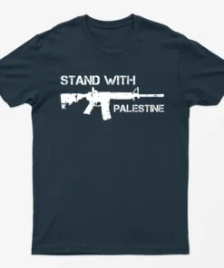 Navy Blue Stand With Palestine T-Shirt