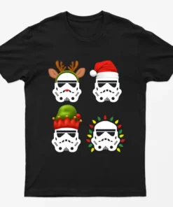 Black Star Wars Christmas Graphic T-Shirt