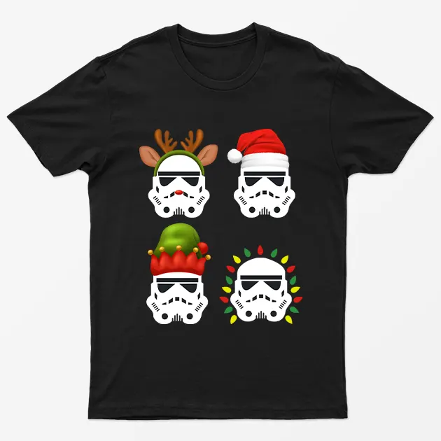 Black Star Wars Christmas Graphic T-Shirt