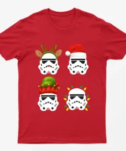 Red Star Wars Christmas Graphic T-Shirt