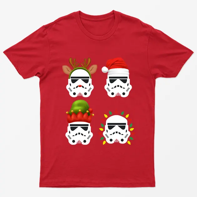 Red Star Wars Christmas Graphic T-Shirt