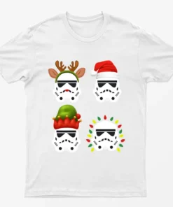 White Star Wars Christmas Graphic T-Shirt