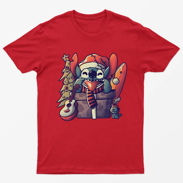 Red Stitch Cute Funny Christmas T-Shirt