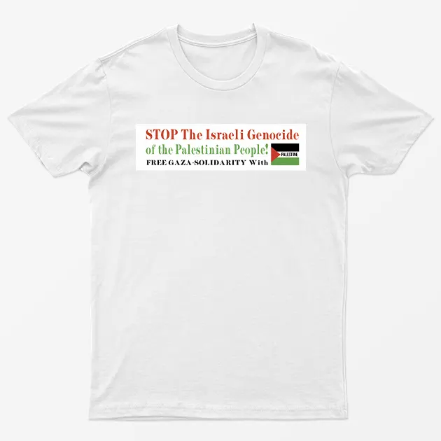 White Stop Israel Free Gaza T-Shirt