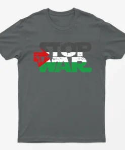 Charcoal Stop War Free Palestine T-Shirt