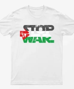 White Stop War Free Palestine T-Shirt