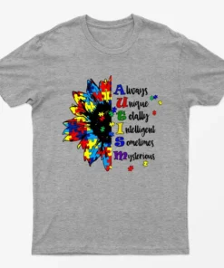 Sport Grey Sunflower Autism Awareness T-Shirt