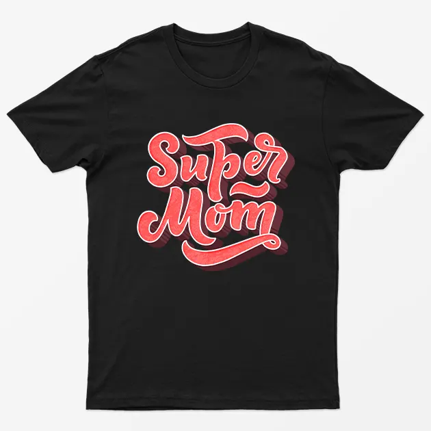Black Super Mom Graphic T-Shirt