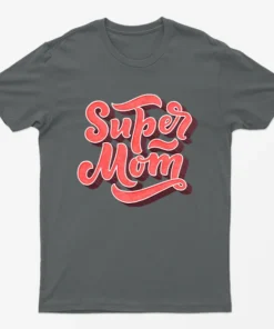 Charcoal Super Mom Graphic T-Shirt