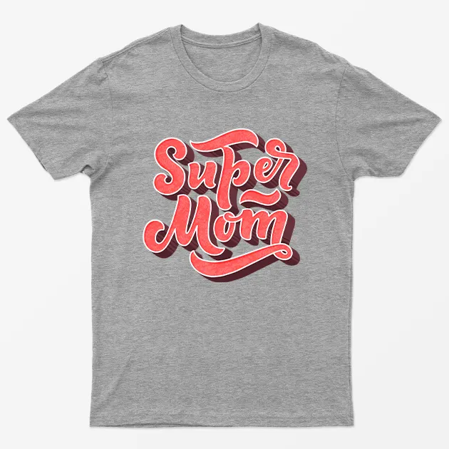 Sport Grey Super Mom Graphic T-Shirt