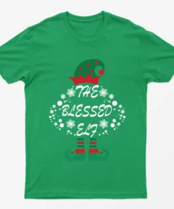 Irish Green The Blessed Elf Christmas T-Shirt