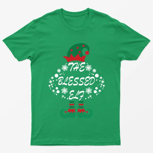 Irish Green The Blessed Elf Christmas T-Shirt