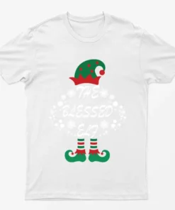 White The Blessed Elf Christmas T-Shirt