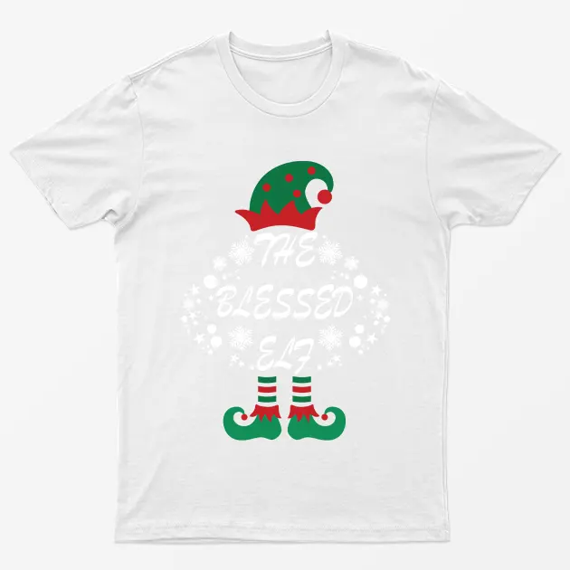 White The Blessed Elf Christmas T-Shirt