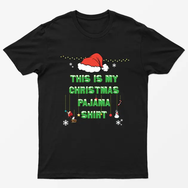 Black This Is My Christmas Pajama Shirt T-Shirt