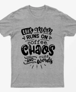 Sport Grey This Mom Runs On Coffee T-Shirt