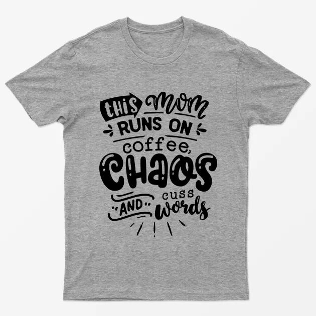 Sport Grey This Mom Runs On Coffee T-Shirt