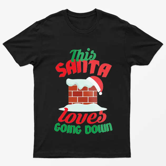 Black This Santa Loves Going Down T-Shirt