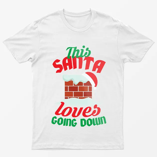 White This Santa Loves Going Down T-Shirt