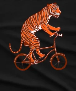 Tiger On Bicycle Graphic T-Shirt