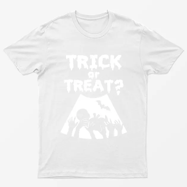 White Trick Or Treat Graphic T-Shirt