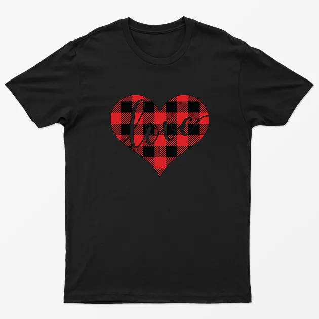 Black True Love Heart Happy Valentine Day T-shirt