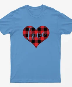 Carolina Blue True Love Heart Happy Valentine Day T-shirt