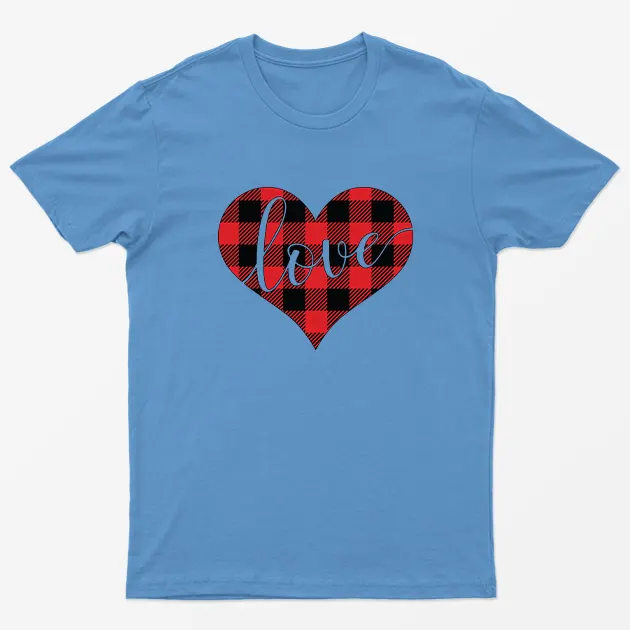 Carolina Blue True Love Heart Happy Valentine Day T-shirt