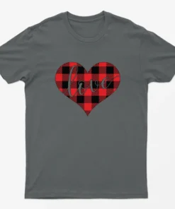 Charcoal True Love Heart Happy Valentine Day T-shirt