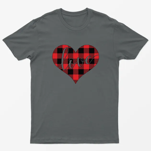 Charcoal True Love Heart Happy Valentine Day T-shirt