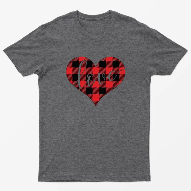 Dark Heather True Love Heart Happy Valentine Day T-shirt