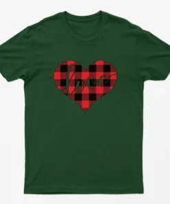 Forest Green True Love Heart Happy Valentine Day T-shirt