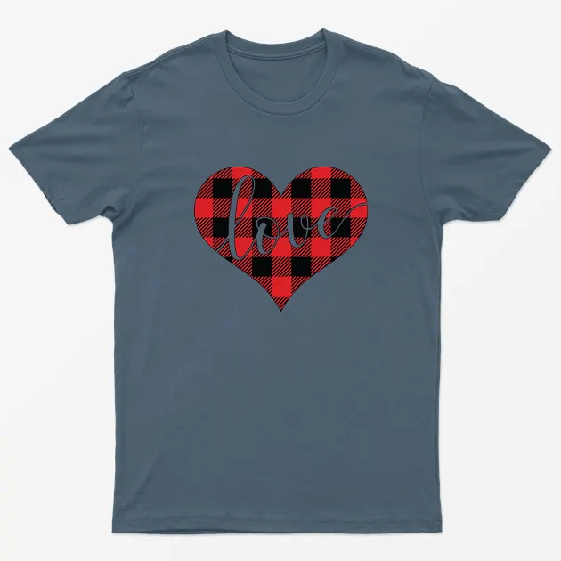 Indigo Blue True Love Heart Happy Valentine Day T-shirt