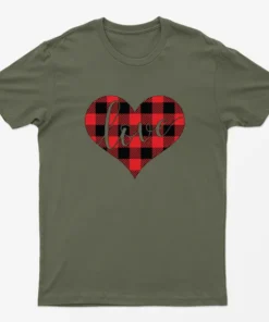 Military Green True Love Heart Happy Valentine Day T-shirt