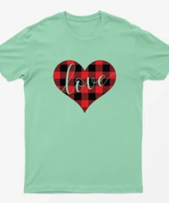 Mint Green True Love Heart Happy Valentine Day T-shirt