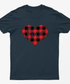 Navy True Love Heart Happy Valentine Day T-shirt