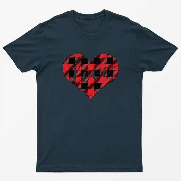 Navy True Love Heart Happy Valentine Day T-shirt