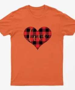 Orange True Love Heart Happy Valentine Day T-shirt