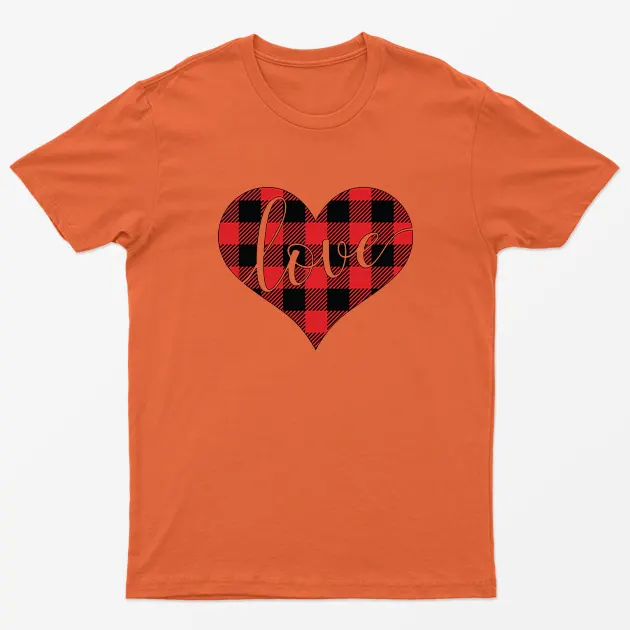 Orange True Love Heart Happy Valentine Day T-shirt