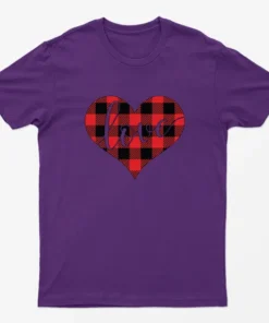 Purple True Love Heart Happy Valentine Day T-shirt