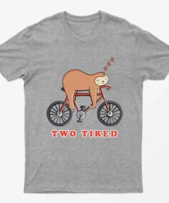 Sport Grey Two Tired Sloth Bicycle Graphic T-Shirt