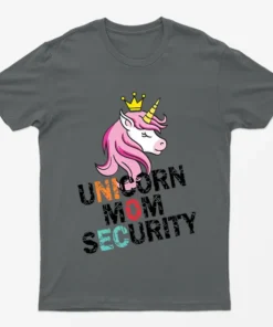 Charcoal Unicorn Mom Security T-Shirt