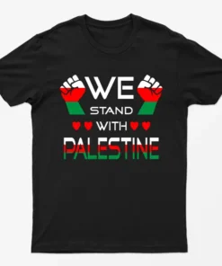 Black We Stand With Palestine T-Shirt