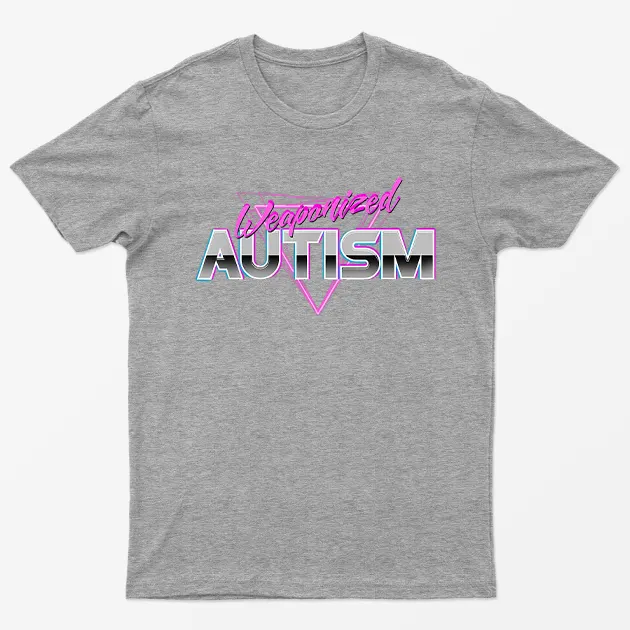 Sport Grey Weaponized Autism Awareness Graphic T-Shirt