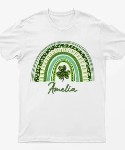 White Amelia St Patricks Day Graphic T-Shirt