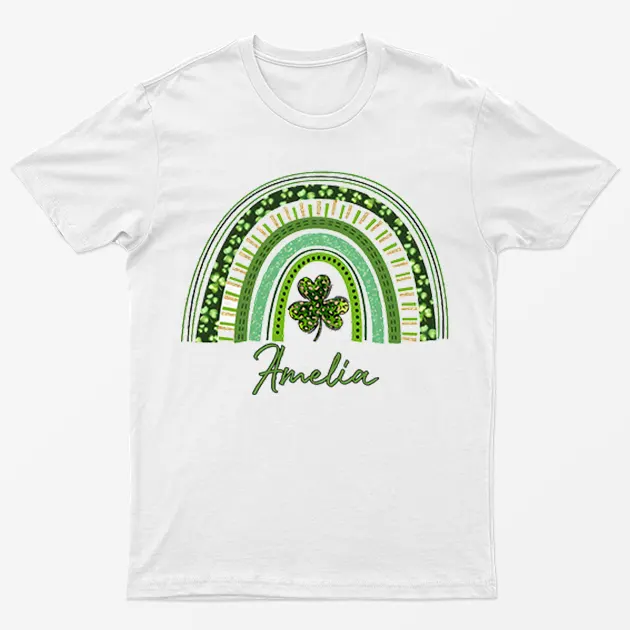 White Amelia St Patricks Day Graphic T-Shirt