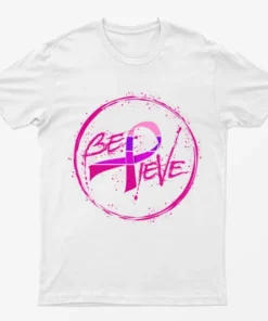 White Be Positive Breast Cancer Awareness T-Shirt
